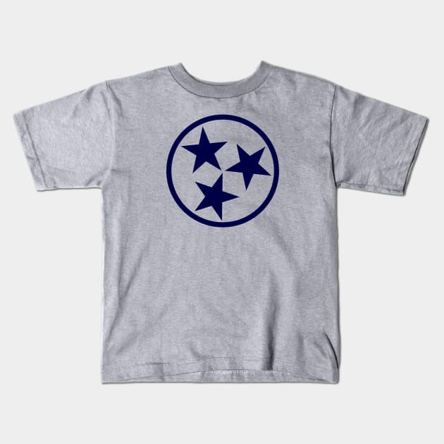 Tennessee State Flag Dark Navy Kids T-Shirt by ilrokery